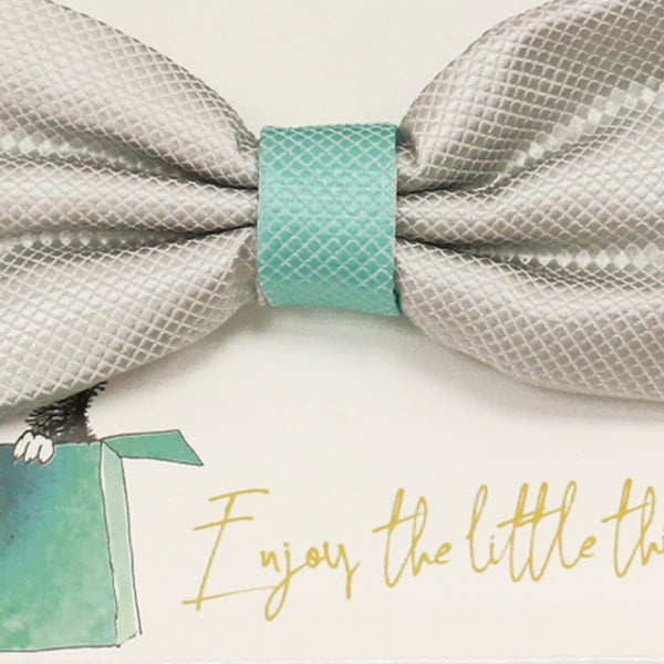 Gray and turquoise handmade bow tie, Best man gift , Groomsman bow, Man of honor, ring bearer bow tie, handmade birthday gift, Congrats grad