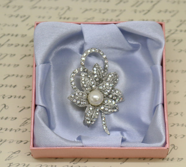 Pearl Rhinestone Brooch, bible message, Love message, Christian gift, Christian Jewelry, thank you,Trust in the LORD message