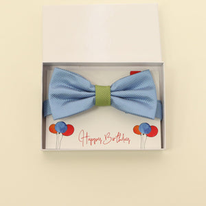 Dusty blue Green bow tie, Best man request, Groomsman Ring Bearer bow tie, Man of honor request, Birhtday gift, some thing blue, handmade
