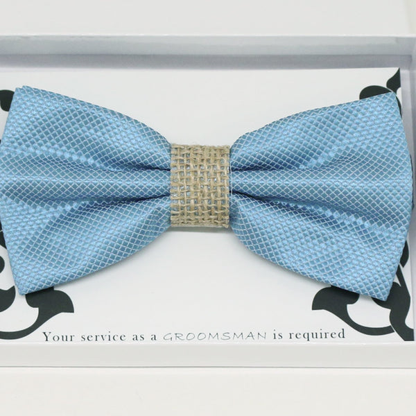Dusty blue bow tie, Best man gift , Groomsman bow, Man of honor, ring bearer bow tie, some thing blue, handmade birthday gift, Congrats grad