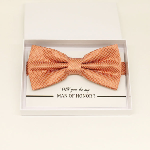 Copper bow tie, Best man gift, Groomsman bow, Man of honor, ring bearer bow tie, handmade birthday gift, Congrats grad, Copper bow for kids