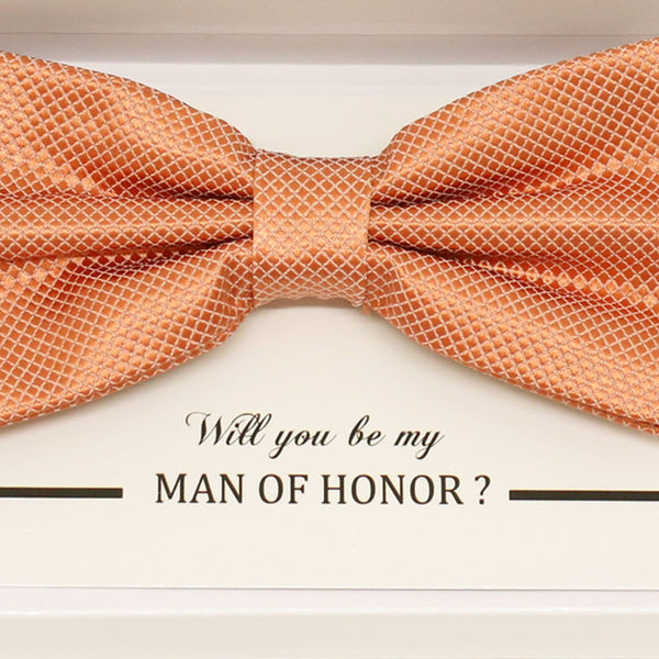 Copper bow tie, Best man gift, Groomsman bow, Man of honor, ring bearer bow tie, handmade birthday gift, Congrats grad, Copper bow for kids