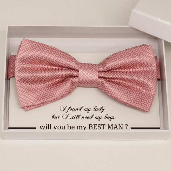 Dusty Rose bow tie, Best man gift , Groomsman bow tie, Man of honor gift, Best man bow tie, best man gift, man of honor request, Ring bearer