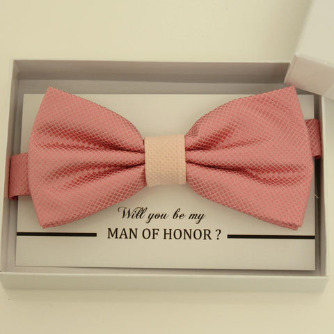 Dusty Rose and blush bow tie, Best man gift , Groomsman bow, Man of honor gift, Best man bow, best man gift, man of honor bow, Ring bearer