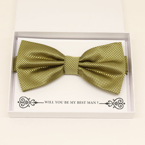 Olive Green bow tie, Best man request bow, Groomsman bow tie, Ring Bearer bow tie, Man of honor gift, toddler bow tie, Man of honor bowtie