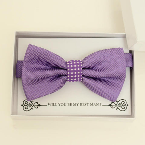 Lavender bow tie, Best man request gift, Groomsman bow tie, Man of honor gift, Best man bow tie, man of honor, handmade bow tie