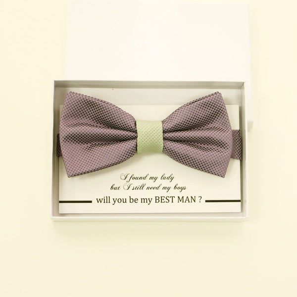 Dusty lavender green handmade bow tie, Best man gift, Groomsman bow, Man of honor, ring bearer bow, handmade birthday gift, Congrats grad