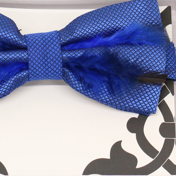 Royal blue feather bow tie, Groomsman, Best man request, man of honor bow tie, Some thing blue, Congrats grads, Happy birthday, Handmade