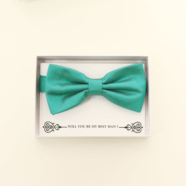 Teal blue bow tie, Best man gift , Groomsman bow, Man of honor, ring bearer bow tie, some thing blue, handmade birthday gift, Congrats grad 