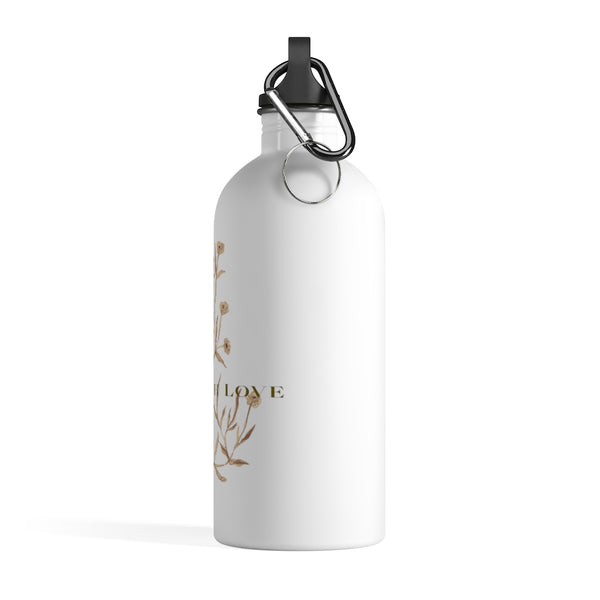Stainless Steel Water Bottle Hot or Cold Bottle Carrier Christian Store Minimalist Line Art Home Office Through Love