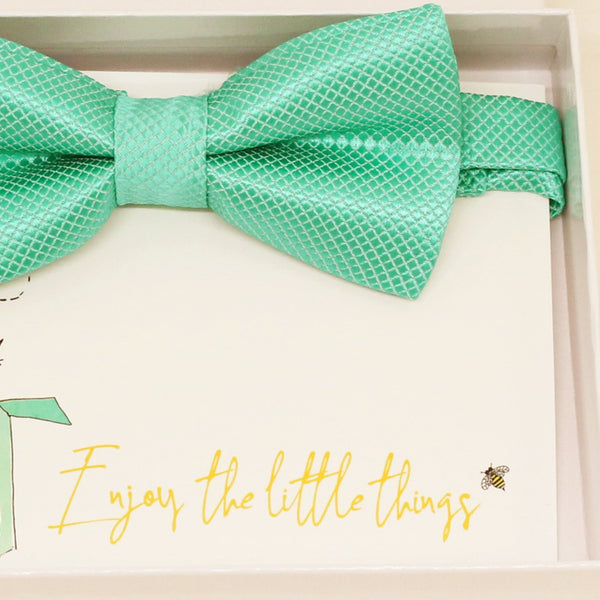 Turquoise kids Bow Ties, ring bearer bow tie, Happy Birthtday card, congrats, congrats grad, Ring bearer request gift, Turquoise Toddler Bow
