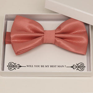 Coral bow tie, Best man gift , Groomsman bow tie, Man of honor gift