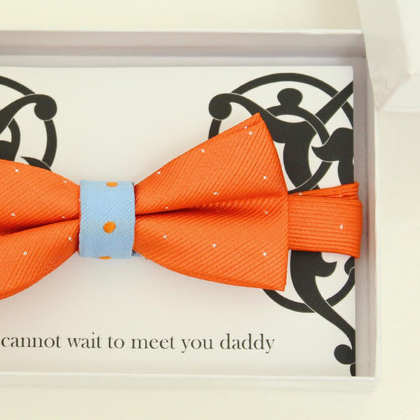 Orange and blue Bow Ties, kids bow tie, ring bearer bow tie, baby announcement, Orange bow tie, Ring bearer request gift, birthday gift