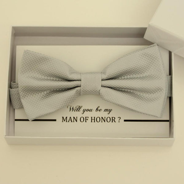 Gray bow tie, Best man request bow, Groomsman bow tie, Ring Bearer bow tie, Man of honor gift, toddler bow tie, Man of honor bowtie