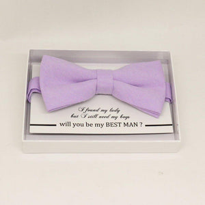 Lavender bow tie, Best man request gift, Groomsman bow tie