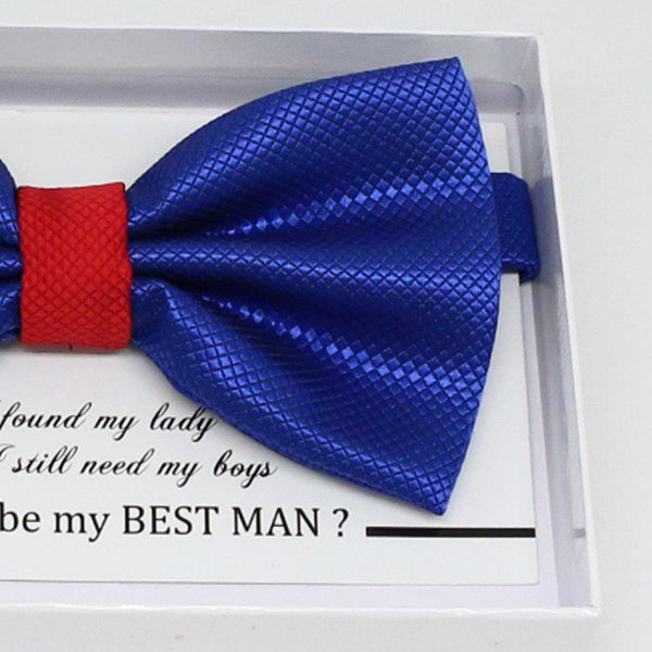 Royal blue Red bow tie, Best man, Ring bearer Gift