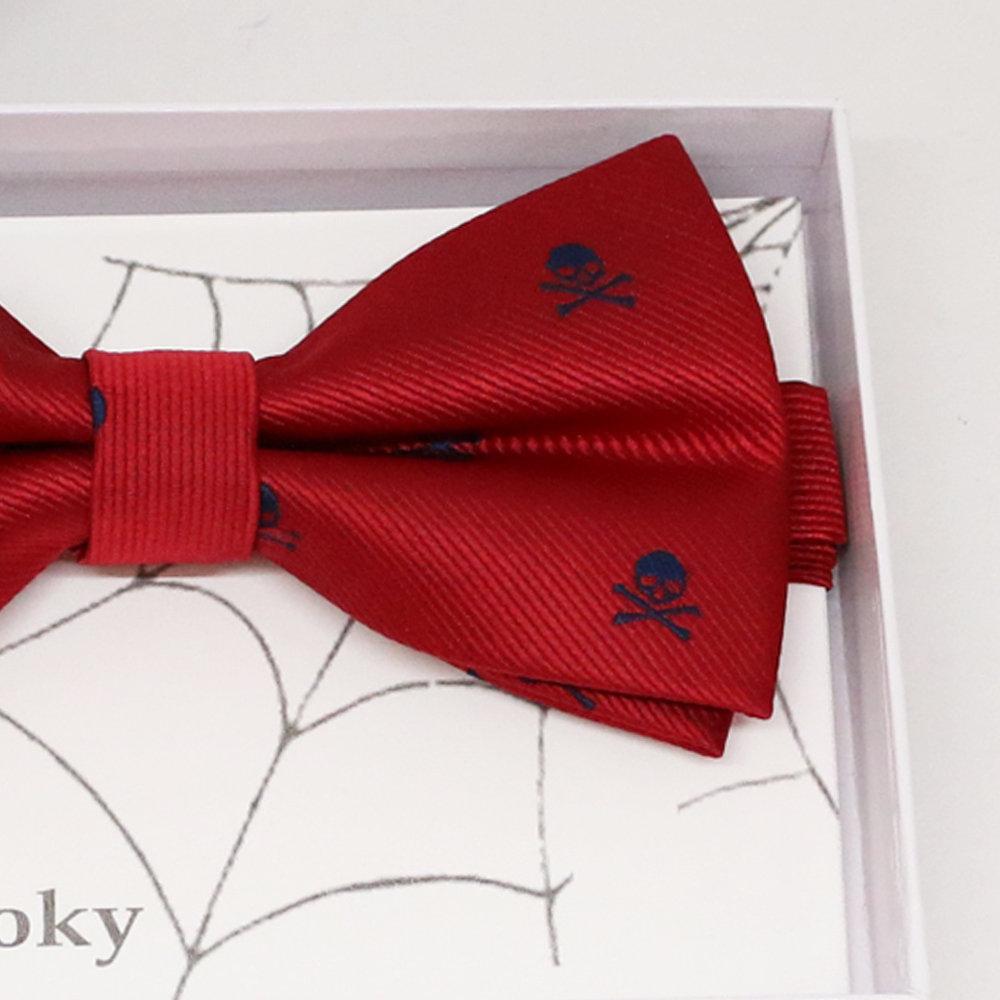 Red skull bow tie, Best man request gift, Groomsman bow tie