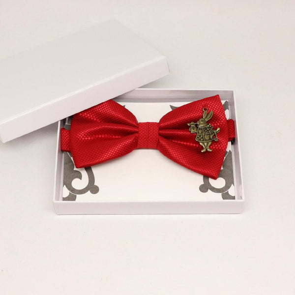 Red bow tie, Ring Bearer bow tie, baby announcement, toddler, Rabbit