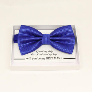 Royal blue bow tie, Best man request gift, Groomsman bow, Ring Bearer bow, Man of honor gift, baby announcement, toddler, some thing blue