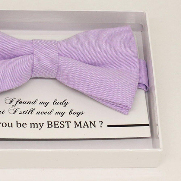 Lavender bow tie, Best man request gift, Groomsman bow tie
