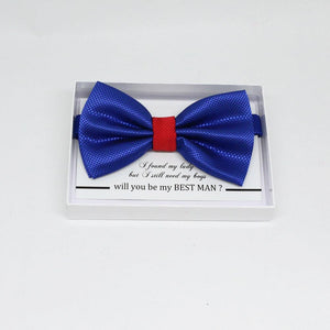 Royal blue Red bow tie, Best man, Ring bearer Gift