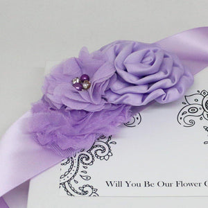Violet Flower with pearl flower Sash, Flower girl sash belt, Satin sash, Maternity Flower Sash,Flower belt,Wedding Sash belt, Bridemade Sash