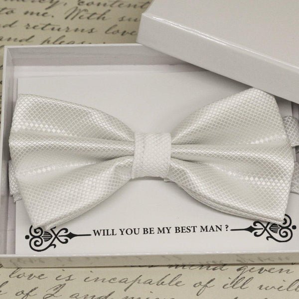 White bow tie, Best man, ring bearer, man of honor gift