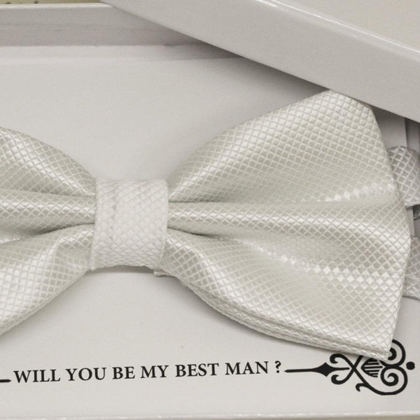 White bow tie, Best man, ring bearer, man of honor gift