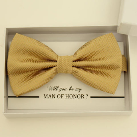 Pale Gold bow tie, Best man gift , Groomsman bow tie, Man of honor gift, Best man bow tie, best man gift, man of honor request