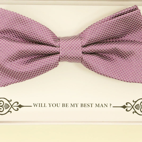 Dusty lavender bow tie, Best man gift, Groomsman bow, Man of honor, ring bearer bow, handmade birthday gift, Congrats grad, Dusty lavender